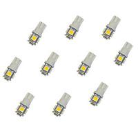 10Pcs T10 55050 SMD LED Car Light Bulb Warm Light DC12V