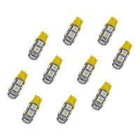 10pcs t10 95050 smd led car light bulb yellow light dc12v