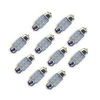 10Pcs 31mm 62835 SMD LED Car Light Bulb Bule Lighting DC12V