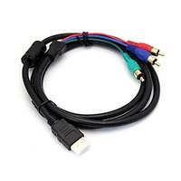 1080P HDMI V1.3 Male to 3 RCA Video Audio AV Cable Adapter Black (5FT / 1.5 M)
