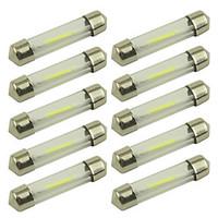 10pcs COB Reading Light C5W 36mm Car Interior Glass Lens Festoon Dome Reading White Color Led Car Lamp DC12V