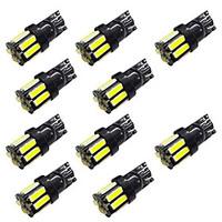 10pcs W5W T10/T4W BA9S Blackboard 10SMD 7020 Reading Lights Show Wide Lights White / Blue DC12V 2W