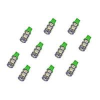 10pcs t10 95050 smd led car light bulb green light dc12v