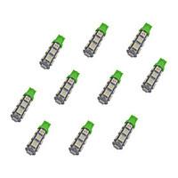 10pcs t10 135050 smd led car light bulb green light dc12v