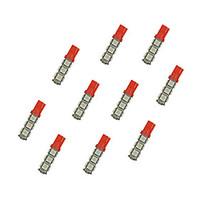 10Pcs T10 135050 SMD LED Car Light Bulb Red Light DC12V