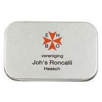 100 x Personalised Tin with hinge 95 x 60 x 21 mm - National Pens