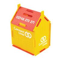 100 x Personalised Moneybox - House Money Box - National Pens