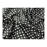 10mm Spotty Polka Dot Print Polycotton Dress Fabric Black