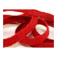 10mm Woven Hessian Ribbon Red