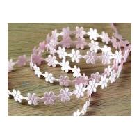 10mm daisy floral shaped cut out trimming light pink