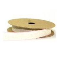 10mm coloured edge plain linen rustic ribbon beige pink