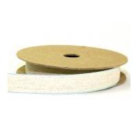 10mm coloured edge plain linen rustic ribbon beige blue