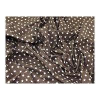 10mm Star Print Cotton Dress Fabric Brown