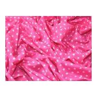 10mm Star Print Cotton Dress Fabric Cerise Pink