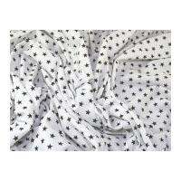 10mm Star Print Cotton Dress Fabric Brown on White
