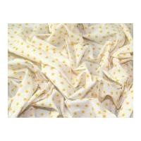 10mm Star Print Cotton Dress Fabric Yellow on White