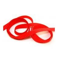 10mm Pleated Satin Ribbon Red