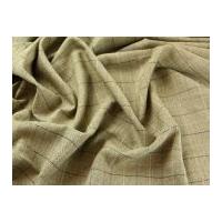 100% Wool Herringbone Plaid Check Suiting Dress Fabric Camel Brown