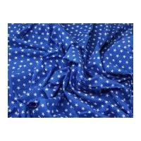 10mm Star Print Cotton Dress Fabric Royal Blue