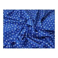 10mm star print cotton dress fabric royal blue