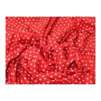 10mm Star Print Cotton Dress Fabric Red