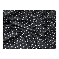 10mm Star Print Cotton Dress Fabric Black