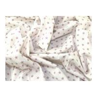 10mm Star Print Cotton Dress Fabric Mauve on White