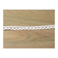 10mm narrow vintage style crochet lace trimming white