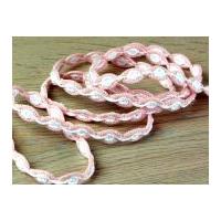 10mm swirl rose two tone braid trimming light pink