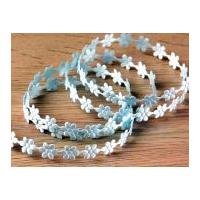 10mm daisy floral shaped cut out trimming light blue