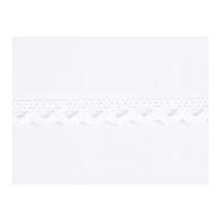 10mm Essential Trimmings Crochet Effect Cotton Lace Trimming White