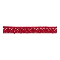 10mm Essential Trimmings Polycotton Lace Trimming Red