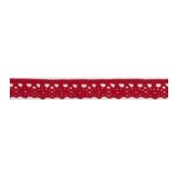 10mm essential trimmings polycotton lace trimming red