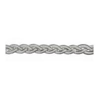 10mm Essential Trimmings Metallic Plaited Braid Trimming White & Silver