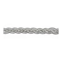 10mm essential trimmings metallic plaited braid trimming white silver