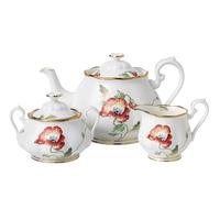 100 Years Of Royal Albert 1970 Poppy Teapot, Sugar and Cream Set