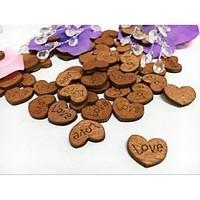 100PCS Rustic Wooden Love Button Without Hole Mini Heart Wedding Party Table Confetti Reception Table Decoration