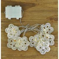 10 LED Flower Silvery Memory String Lights (Battery) by Gardman
