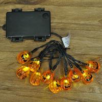 10 LED Halloween Pumpkin String Lights (Battery) by Smart Solar