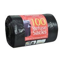 100 x black quality 70l refuse sacks bin liners by kingfisher