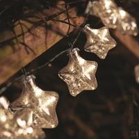 10 LED Silver Stellar Glass Star String Lights (Battery) by Smart Garden