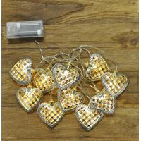 10 LED Steel Heart String Lights (Battery) by Kingfisher