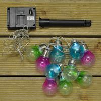 10 LED Coloured Bulbs String Lights (Solar) by Gardman