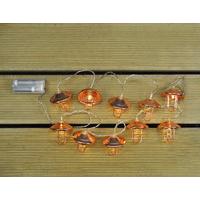 10 LED Copper Lantern String Lights (Battery) by Kingfisher
