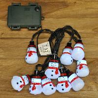 10 led snowman string lights battery by smart garden