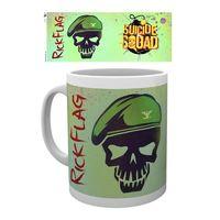 10oz suicide squad rick flag skull mug