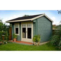 10X14 Marlborough 28mm Tongue & Groove Timber Log Cabin with Felt Roof Tiles
