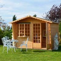10X8 Sandringham Shiplap Timber Summerhouse with Felt Roof Tiles with Assembly Service