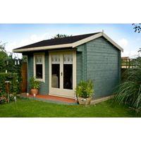 10X12 Marlborough 28mm Tongue & Groove Timber Log Cabin with Felt Roof Tiles