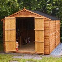 10ft x 8ft windowless overlap apex wooden shed waltons